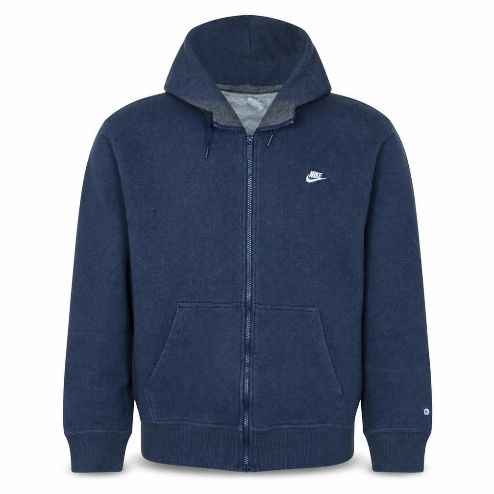 Nike Men's Navy Blue Full Zip Hoodie XL Cotton Blend Sportswear