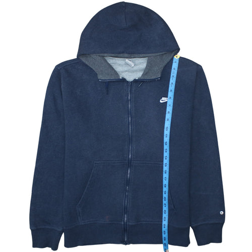 Nike Men's Navy Blue Full Zip Hoodie XL Cotton Blend Sportswear