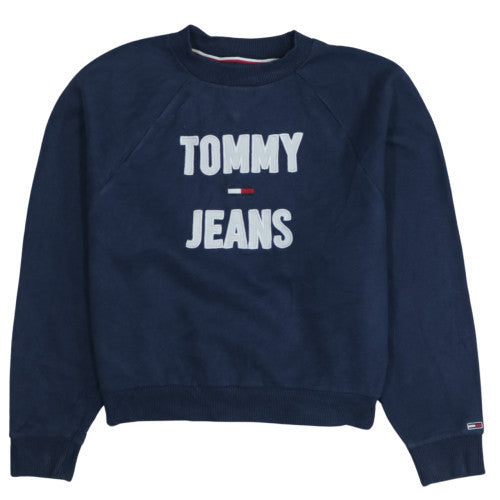 Tommy Jeans Women's Navy Blue Cotton Crew Neck Sweatshirt Size S