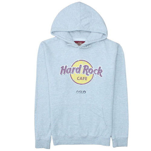 Hard Rock Cafe Oslo Mens Grey Pullover Hoodie Medium