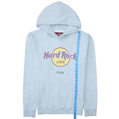 Hard Rock Cafe Oslo Mens Grey Pullover Hoodie Medium