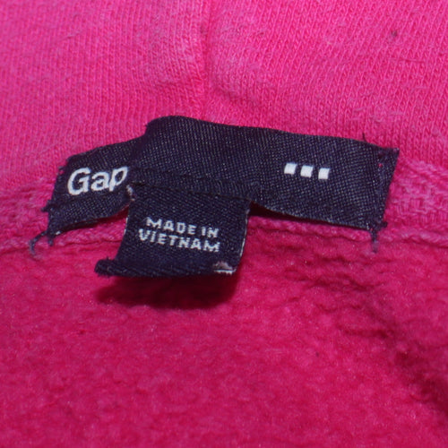 GAP Women's Pink Full Zip Hoodie Size M Cotton Blend Logo Hooded Sweatshirt