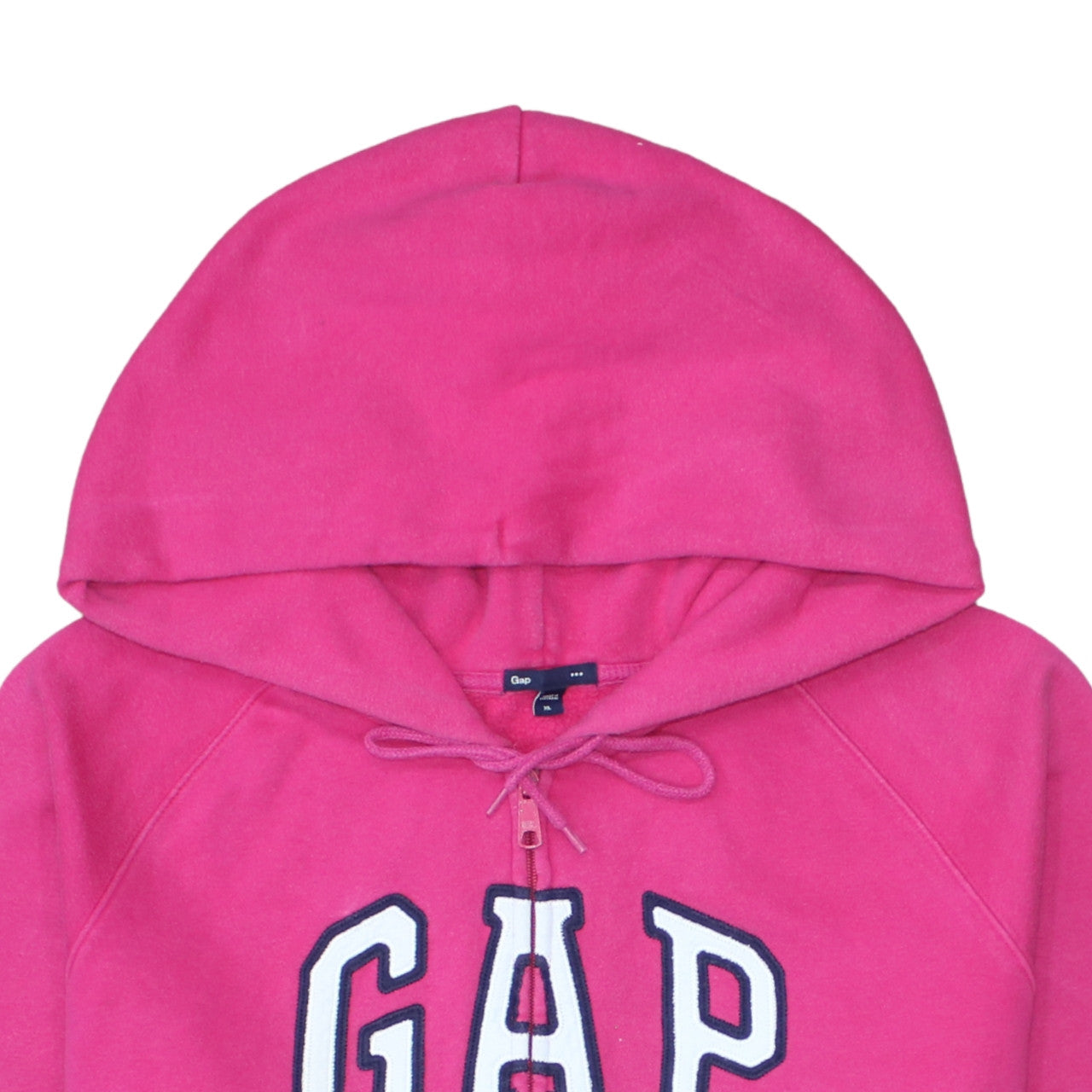 GAP Women's Pink Full Zip Hoodie Size M Cotton Blend Logo Hooded Sweatshirt