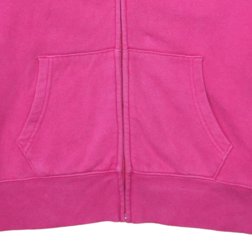 GAP Women's Pink Full Zip Hoodie Size M Cotton Blend Logo Hooded Sweatshirt