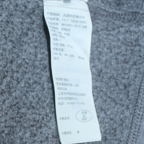 Hollister Womens Grey Hooded Pullover Hoodie L Printed Logo Warm Casual