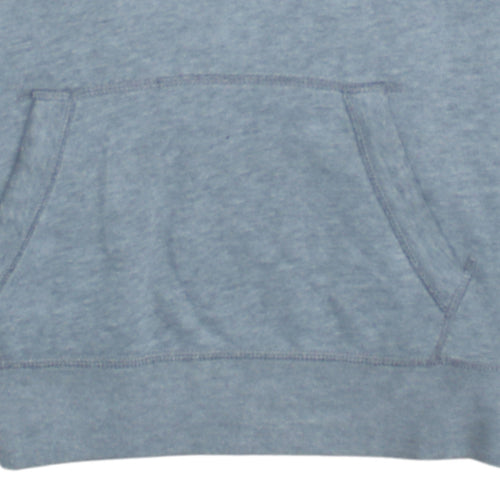 Hollister Womens Grey Hooded Pullover Hoodie L Printed Logo Warm Casual