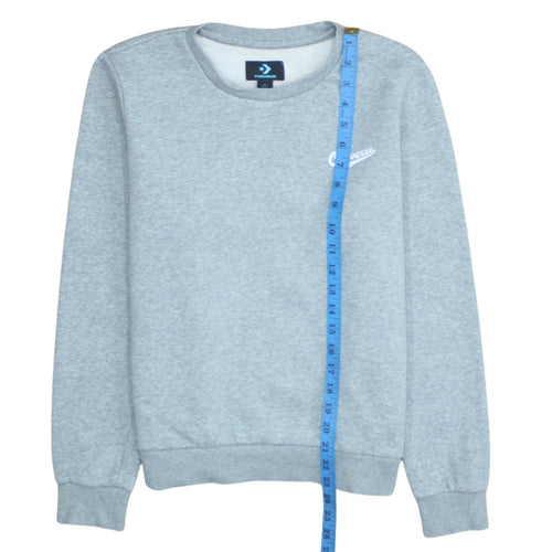 Converse Mens Grey L Crew Neck Pullover Fleece Sweatshirt