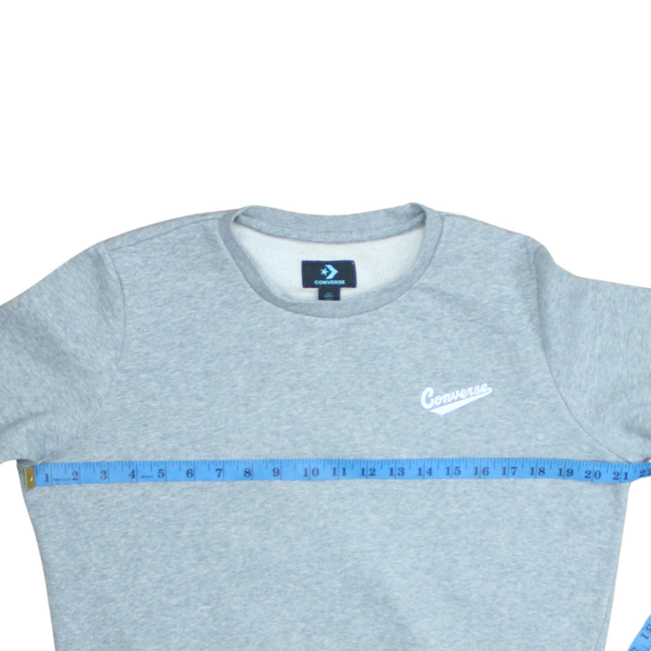 Converse Mens Grey L Crew Neck Pullover Fleece Sweatshirt