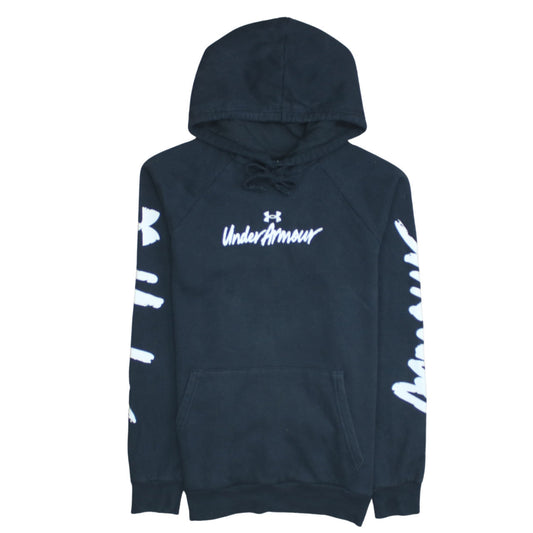 Under Armour Mens Black Small Pullover Hoodie Fleece Graphic Sportswear