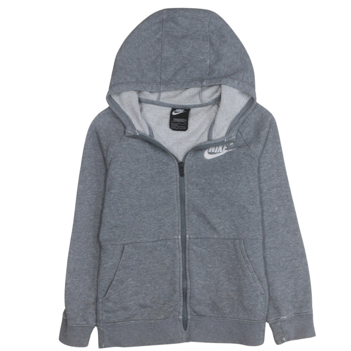 Nike Boys Grey Full Zip Hoodie Size 146cm Fleece Lined Sweatshirt