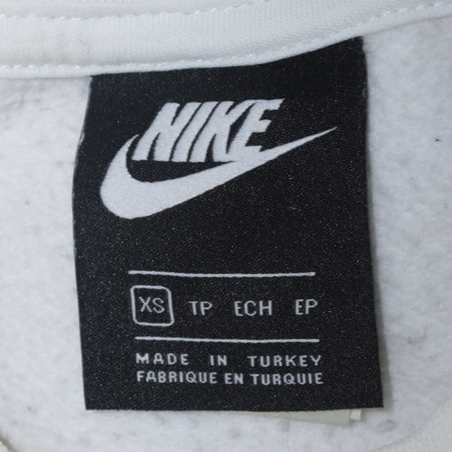 Nike Womens XS Colourblock Crew Neck Pullover Sweatshirt White Green Blue