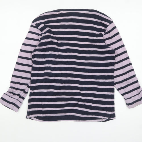 Cotton Traders Womens Multicoloured Striped Long Sleeve Cotton T-Shirt Size 14