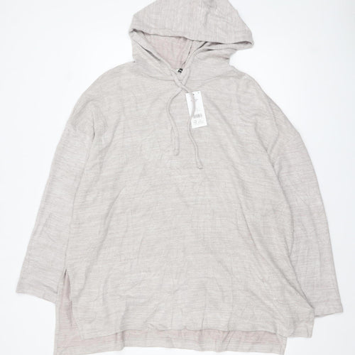 George Womens Beige XL Hooded Pullover Sweatshirt Viscose Blend