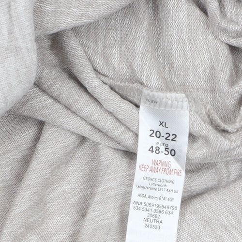 George Womens Beige XL Hooded Pullover Sweatshirt Viscose Blend