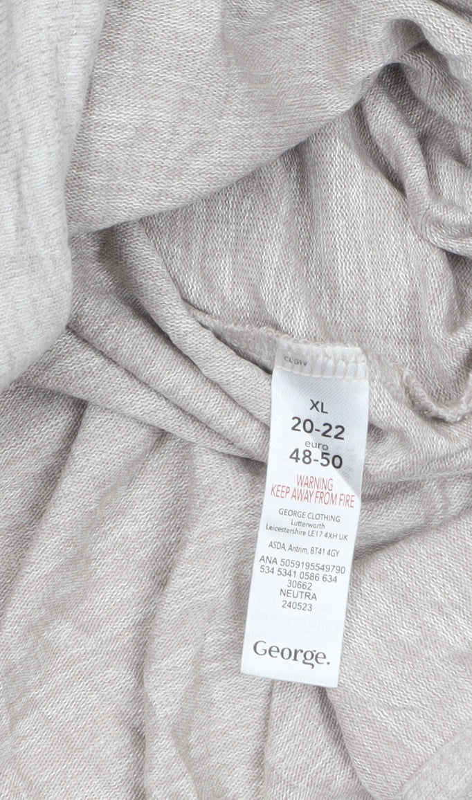 George Womens Beige XL Hooded Pullover Sweatshirt Viscose Blend