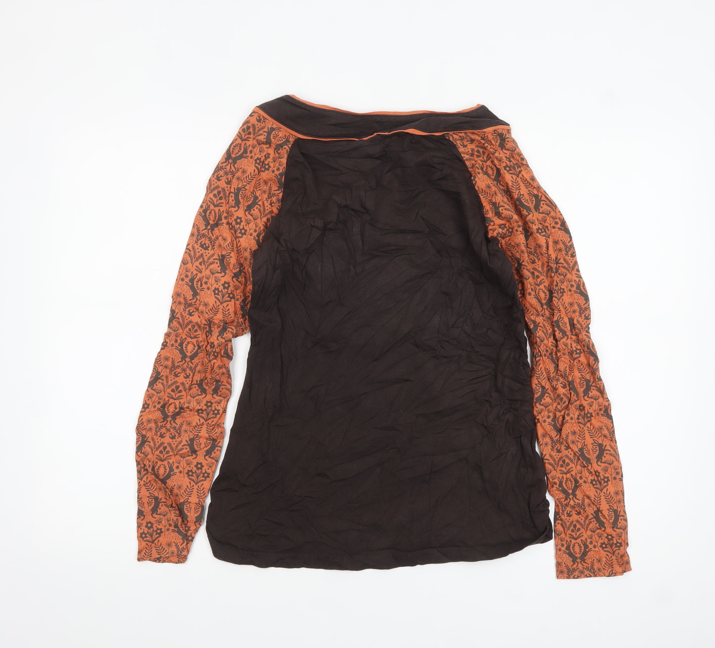Joe Browns Womens Brown Fox Print Tunic Top Size 10