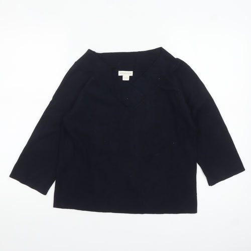 Monsoon Women's Blue V-Neck Knit Jumper Size 16