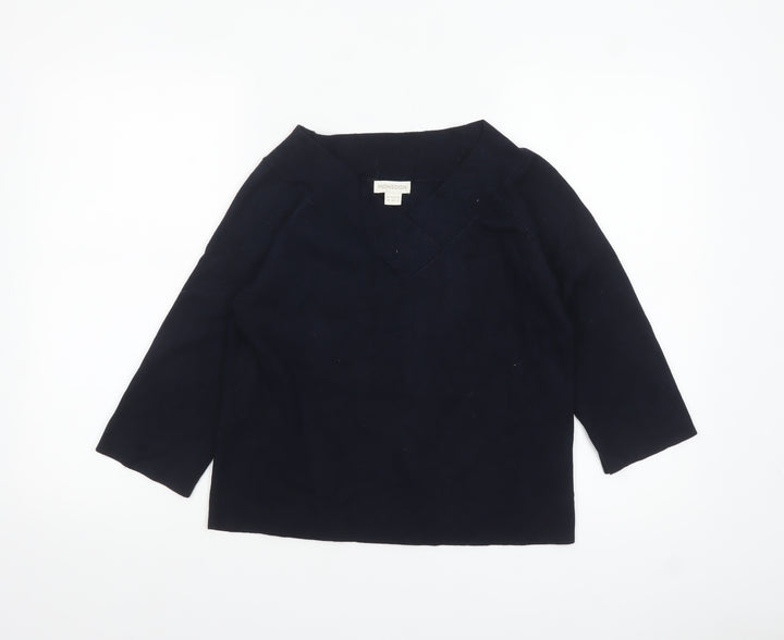 Monsoon Women's Blue V-Neck Knit Jumper Size 16