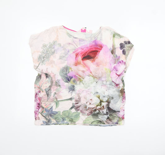 Ted Baker Women’s Multicoloured Floral Viscose Tunic Blouse Size 12