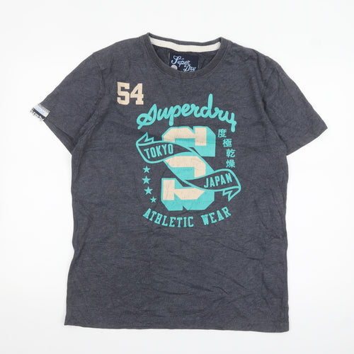 Superdry Men's Grey Graphic Athletic Short Sleeve T-Shirt Size L