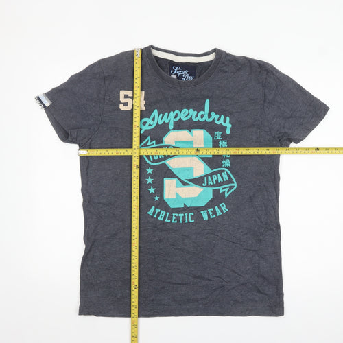 Superdry Men's Grey Graphic Athletic Short Sleeve T-Shirt Size L
