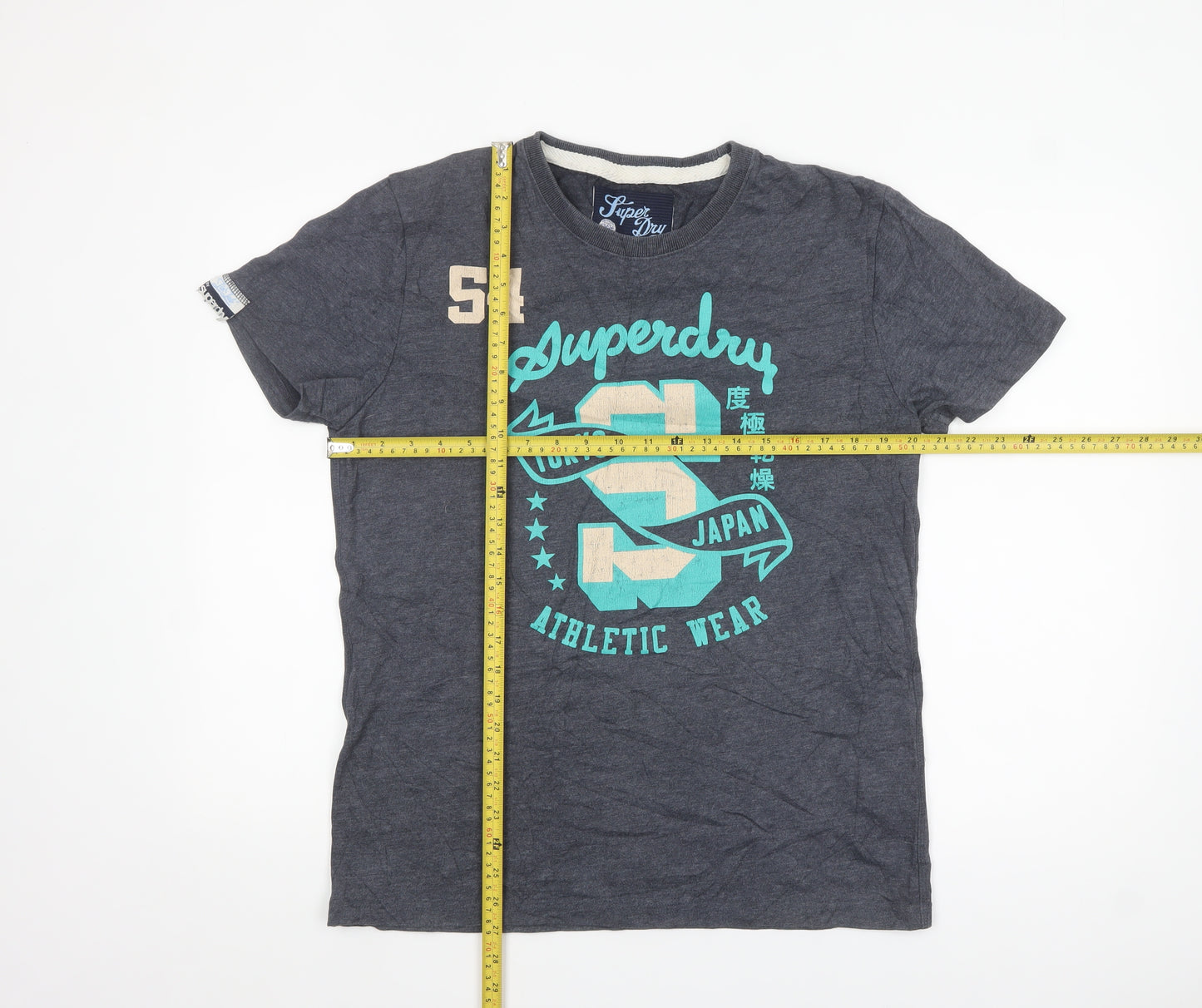 Superdry Men's Grey Graphic Athletic Short Sleeve T-Shirt Size L