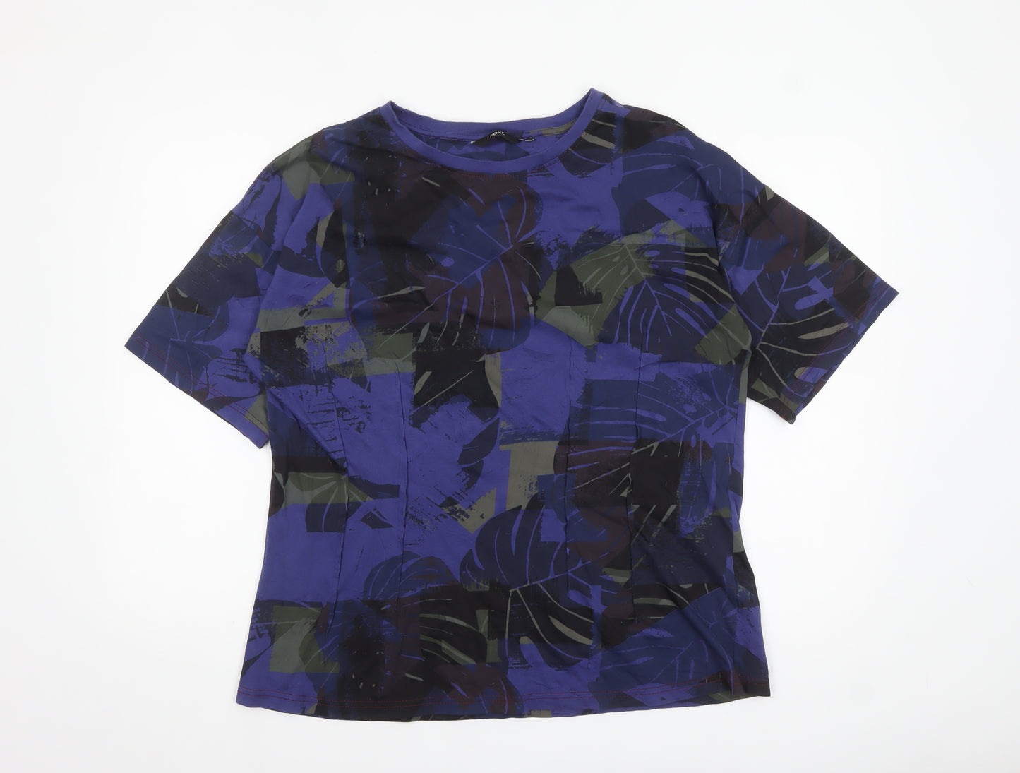 Next Women's Blue Floral Cotton T-Shirt Size 18