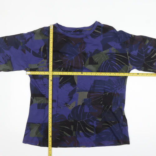 Next Women's Blue Floral Cotton T-Shirt Size 18