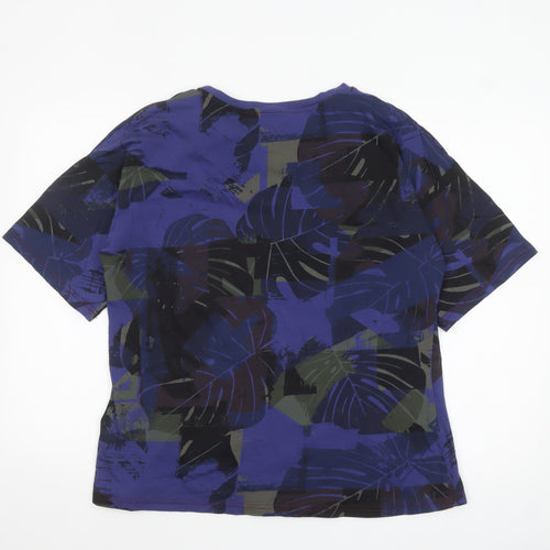 Next Women's Blue Floral Cotton T-Shirt Size 18