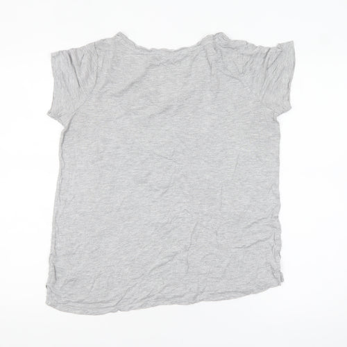Next Women’s Grey Beaded Star T-Shirt Size 12 Short Sleeve Viscose