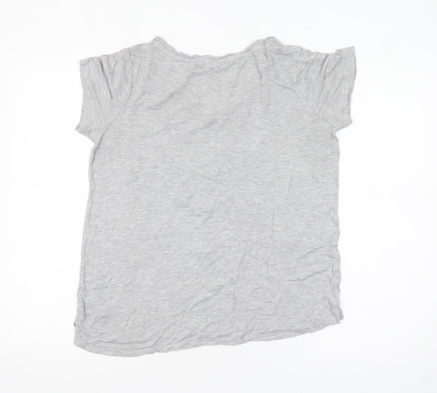 Next Women’s Grey Beaded Star T-Shirt Size 12 Short Sleeve Viscose