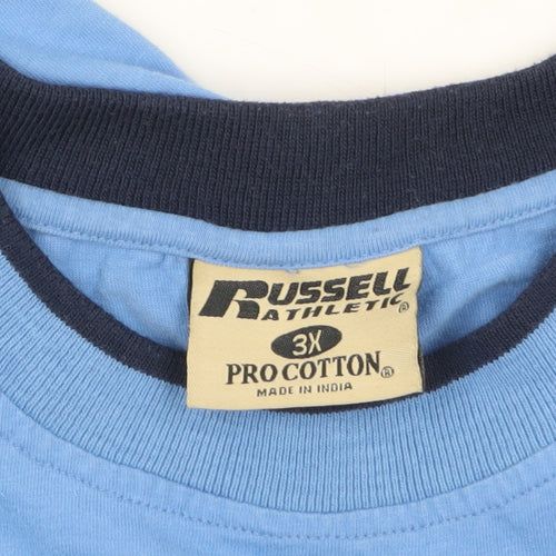 Russell Athletic Men's Blue 3XL Pro Cotton Crew Neck T-Shirt
