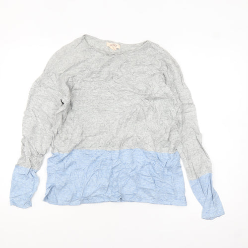 Fat Face Women's Grey Blue Cotton Pullover Jumper Size 10