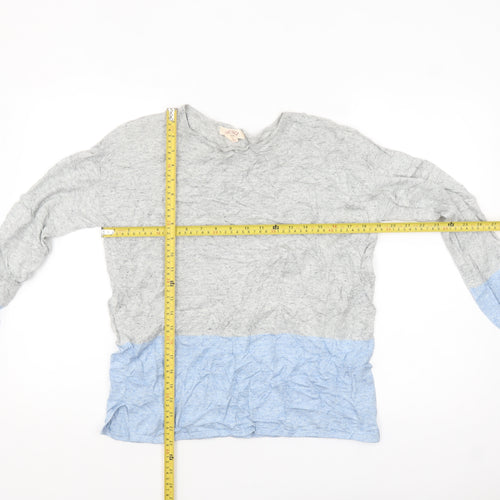Fat Face Women's Grey Blue Cotton Pullover Jumper Size 10