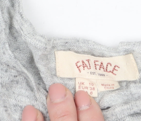 Fat Face Women's Grey Blue Cotton Pullover Jumper Size 10
