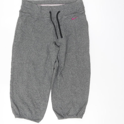 Nike Women’s Grey Dri-FIT Sweat Shorts S Regular Fit Activewear