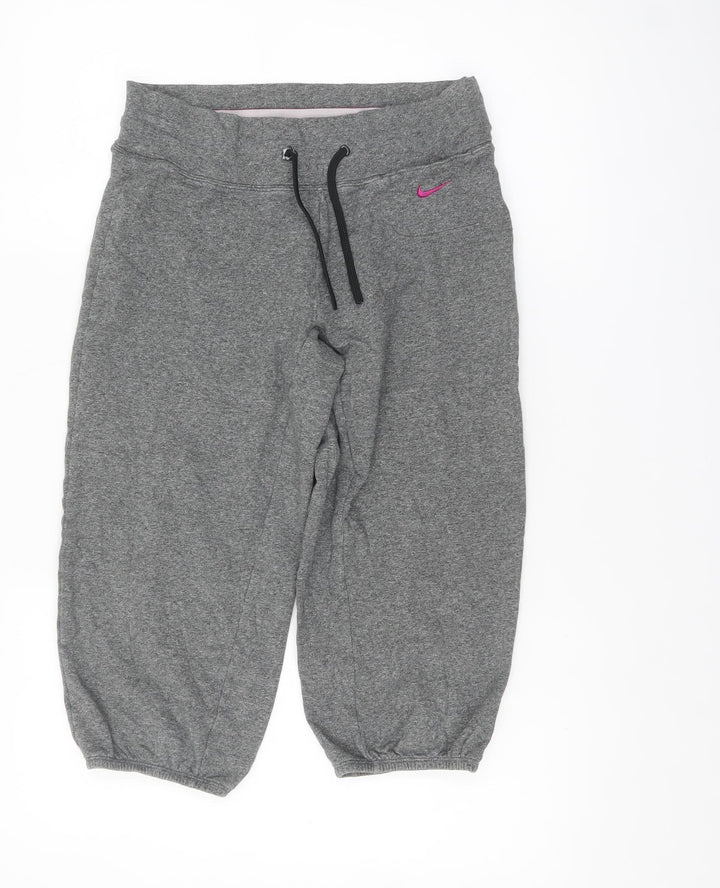 Nike Women’s Grey Dri-FIT Sweat Shorts S Regular Fit Activewear