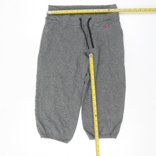 Nike Women’s Grey Dri-FIT Sweat Shorts S Regular Fit Activewear
