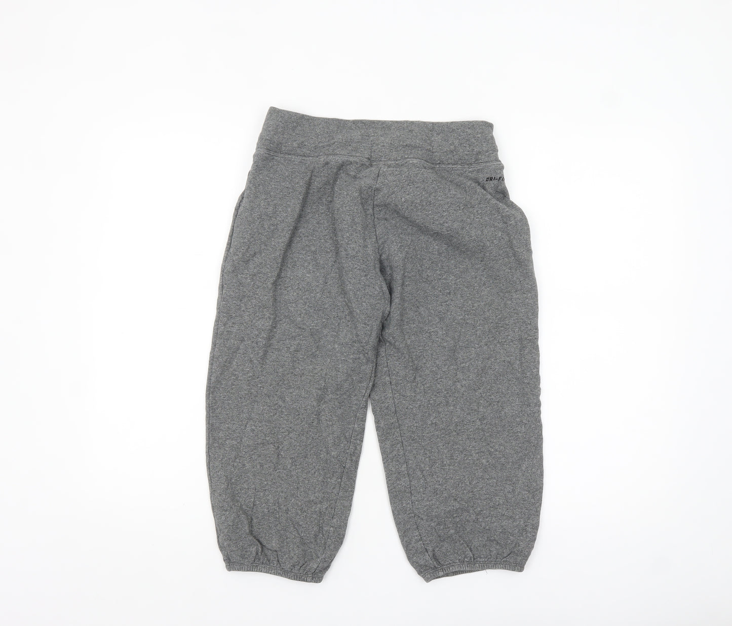 Nike Women’s Grey Dri-FIT Sweat Shorts S Regular Fit Activewear