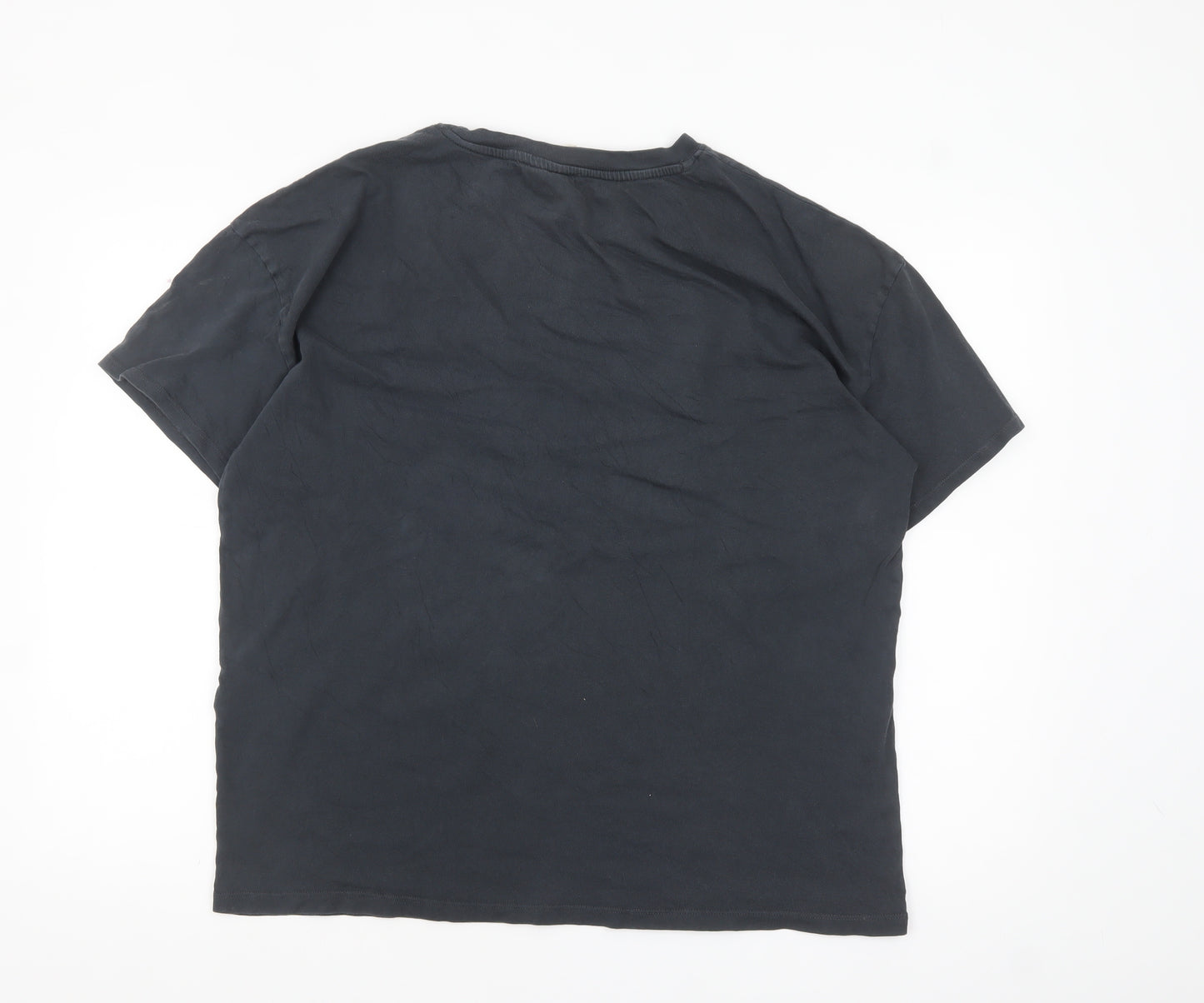 H&M Men Black Star Wars Graphic Print Crew Neck T-Shirt M