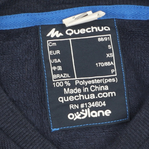 Quechua Men's Blue XS V-Neck Fleece Pullover Jumper