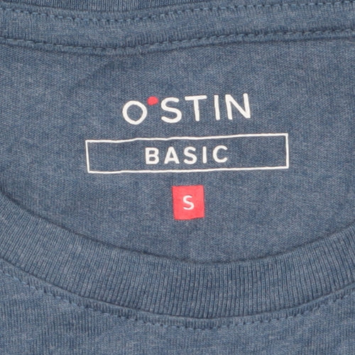 O'STIN Men's Blue Cotton Crew Neck Short Sleeve T-Shirt Size S