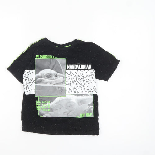 Tu Star Wars Boys Black 6-7 Years Short Sleeve Graphic T-Shirt