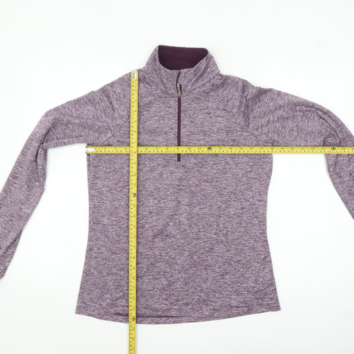 Dunnes Stores Womens Purple 1/4 Zip Long Sleeve Active Top Size 12