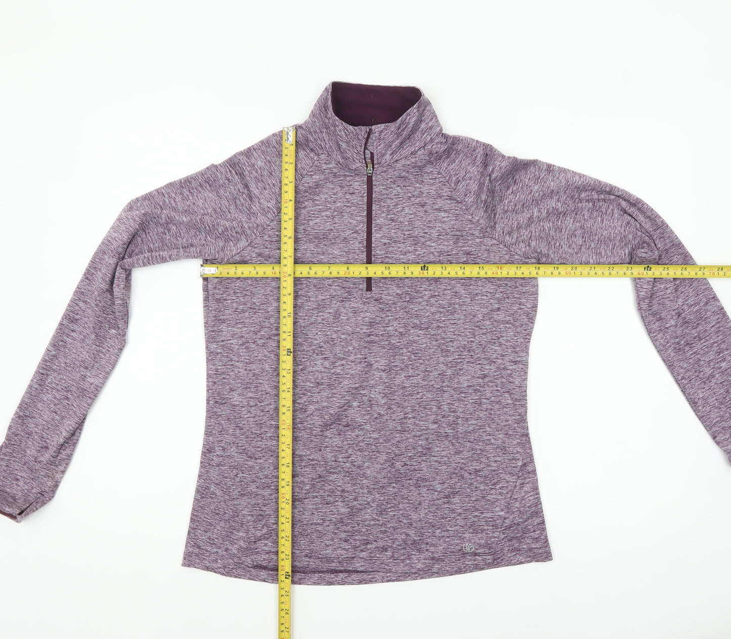 Dunnes Stores Womens Purple 1/4 Zip Long Sleeve Active Top Size 12