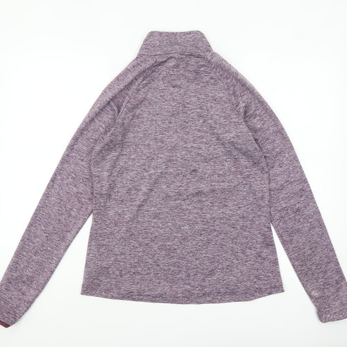 Dunnes Stores Womens Purple 1/4 Zip Long Sleeve Active Top Size 12