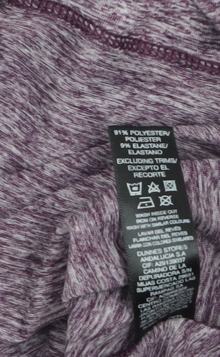 Dunnes Stores Womens Purple 1/4 Zip Long Sleeve Active Top Size 12