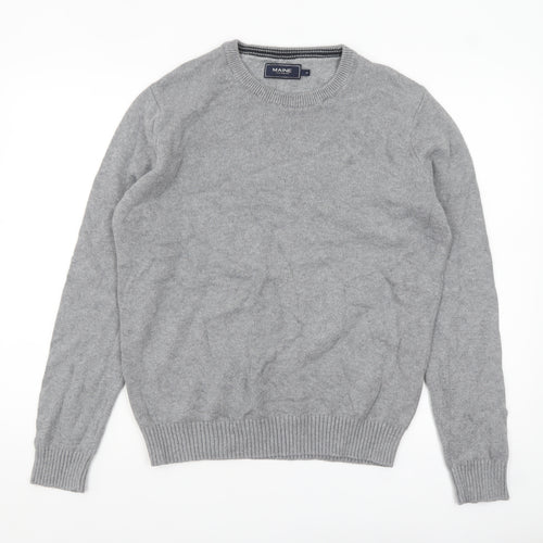 Maine New England Men's Grey Cotton Crew Neck Jumper Medium