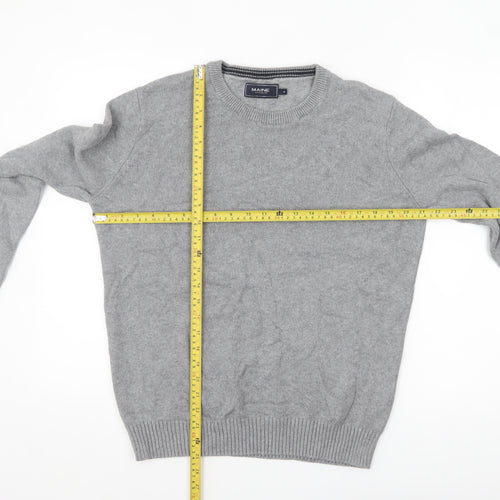 Maine New England Men's Grey Cotton Crew Neck Jumper Medium