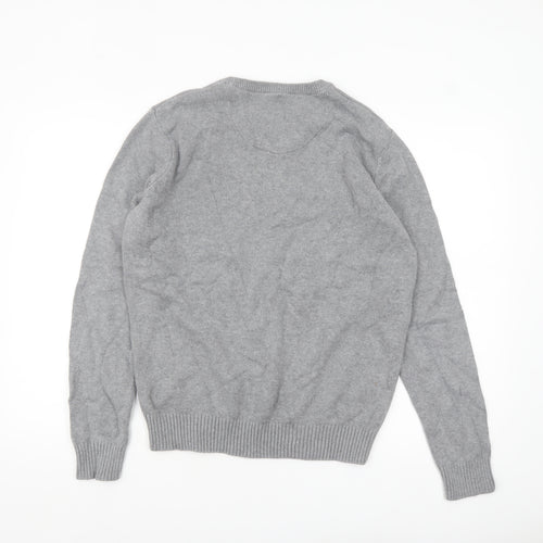 Maine New England Men's Grey Cotton Crew Neck Jumper Medium